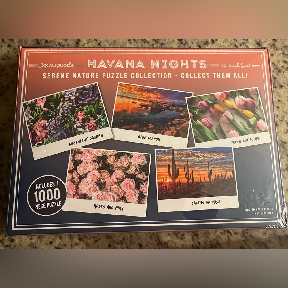 Havana Night Succulent Garden 1000 Piece Jigsaw Puzzle Factory Brand NEW Sealed - Picture 2 of 3